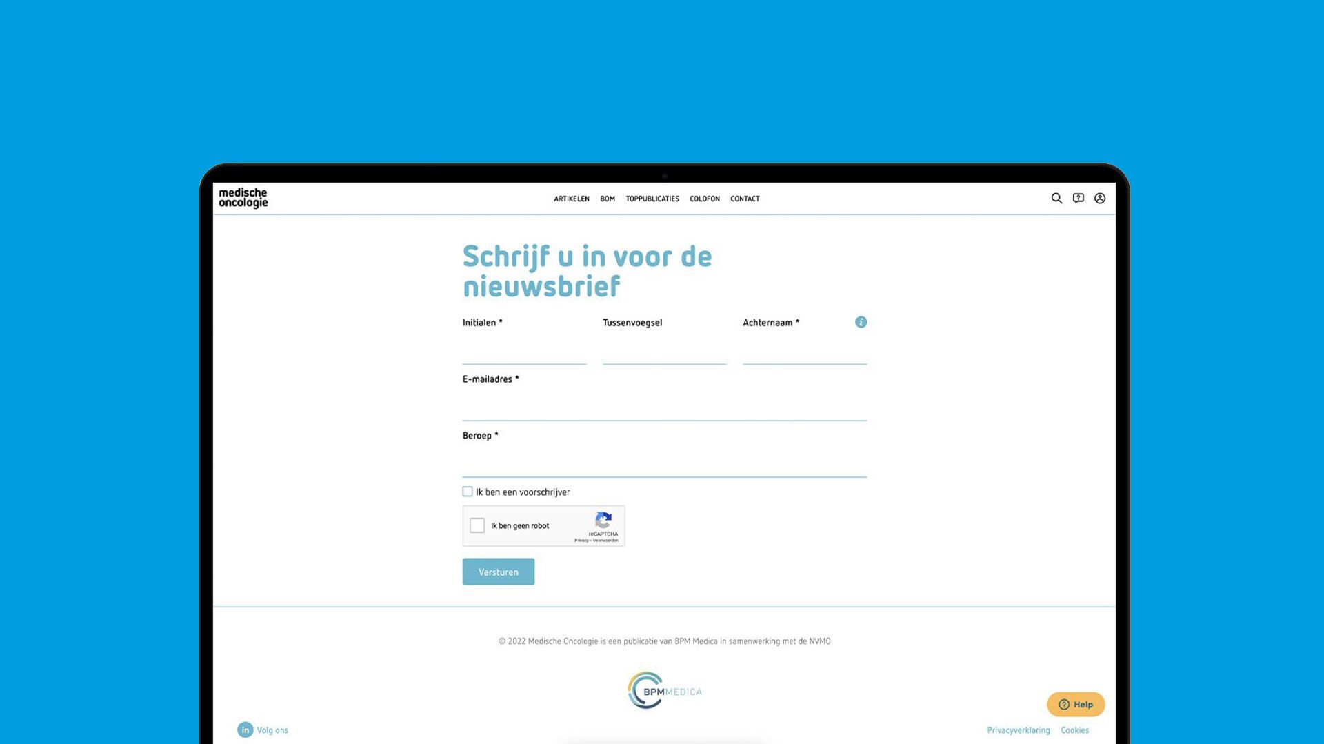 BPM Medica nieuwsbriefinschrijving