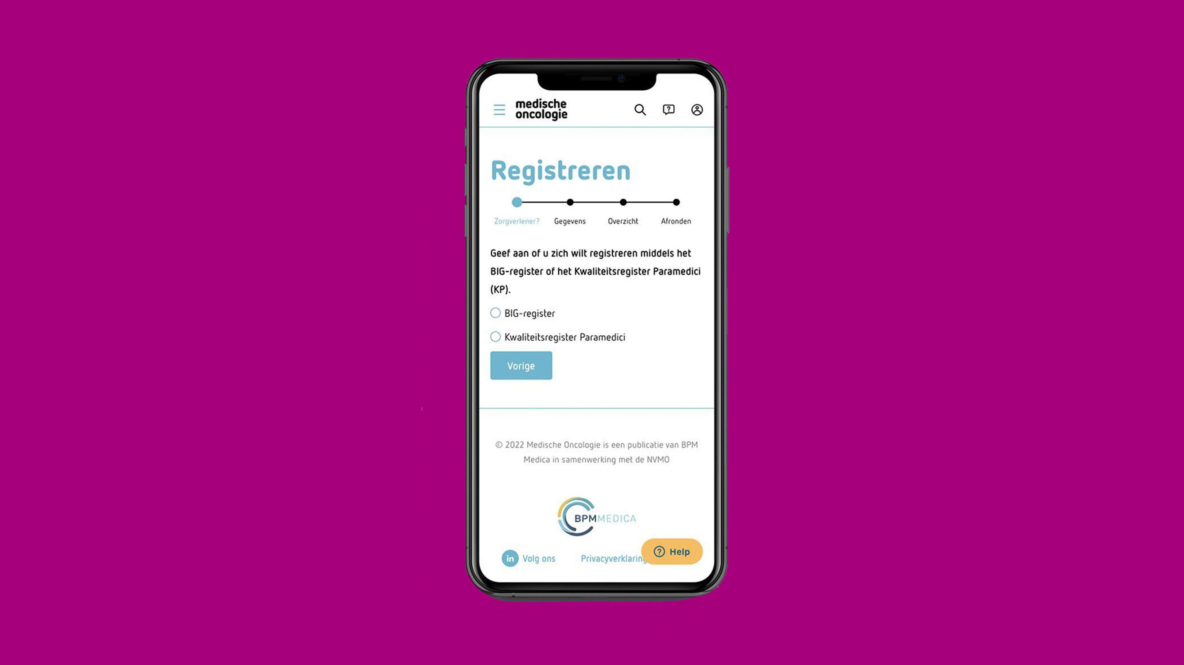 Registratie via BIG- of KP-nummer