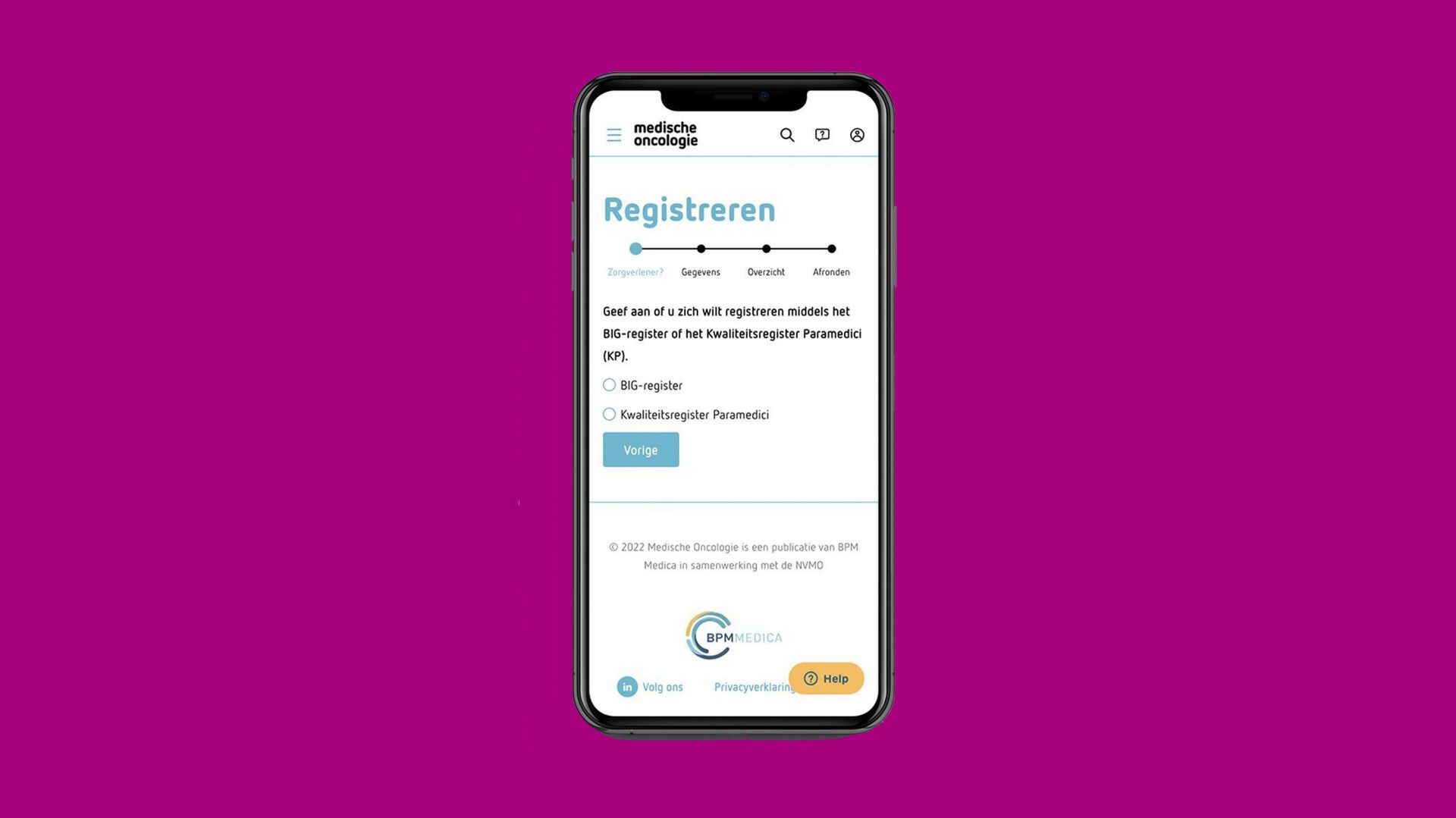 Registratie via BIG- of KP-nummer