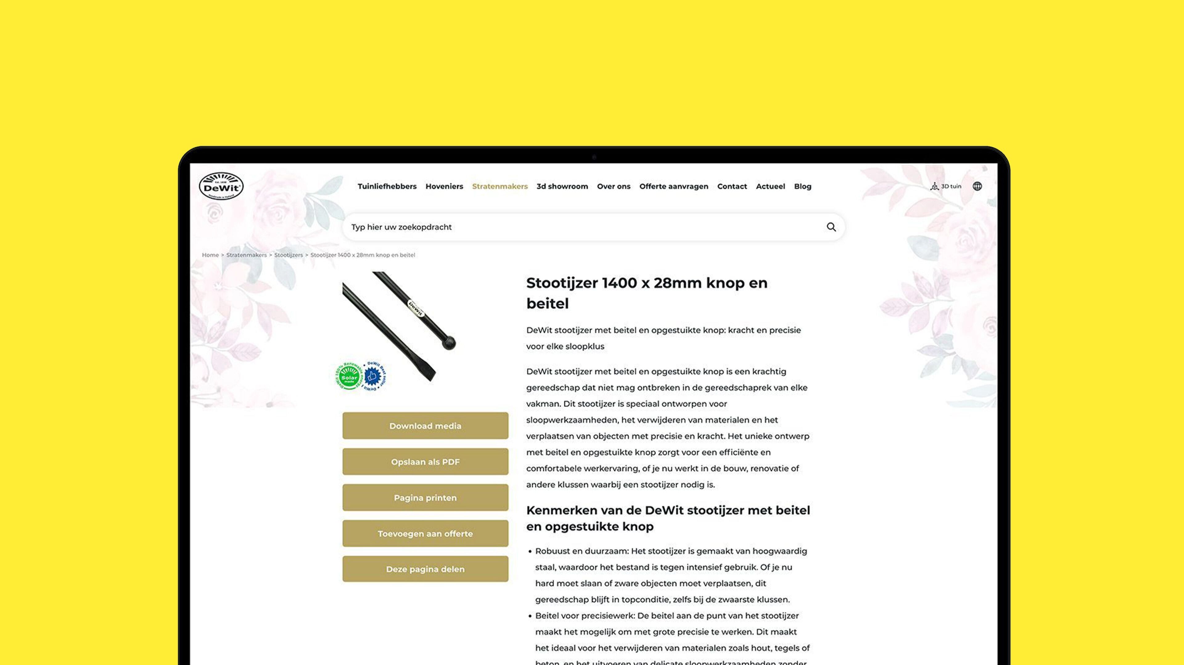 DeWit productpagina's