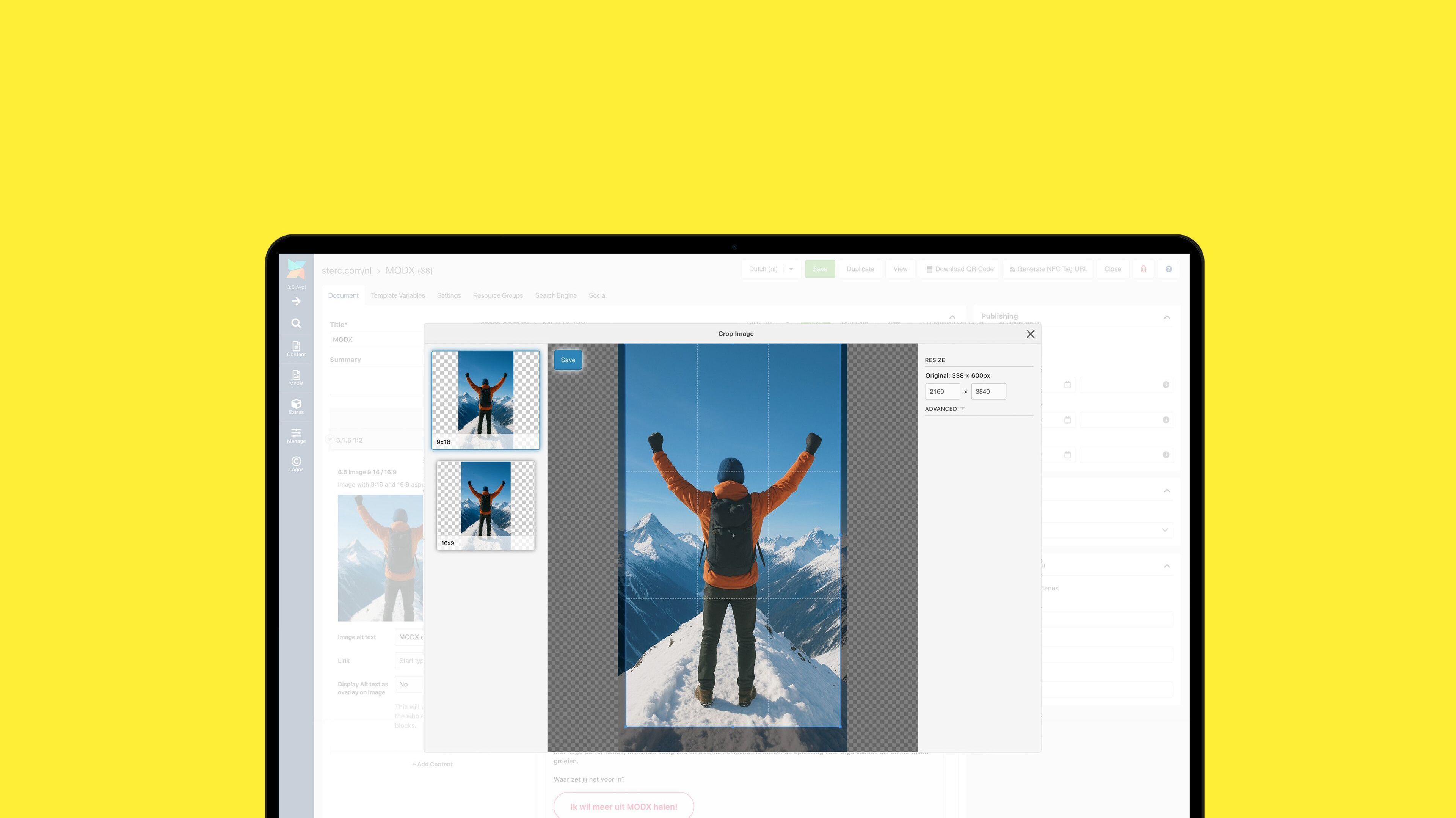 MODX Extra ImageCropper