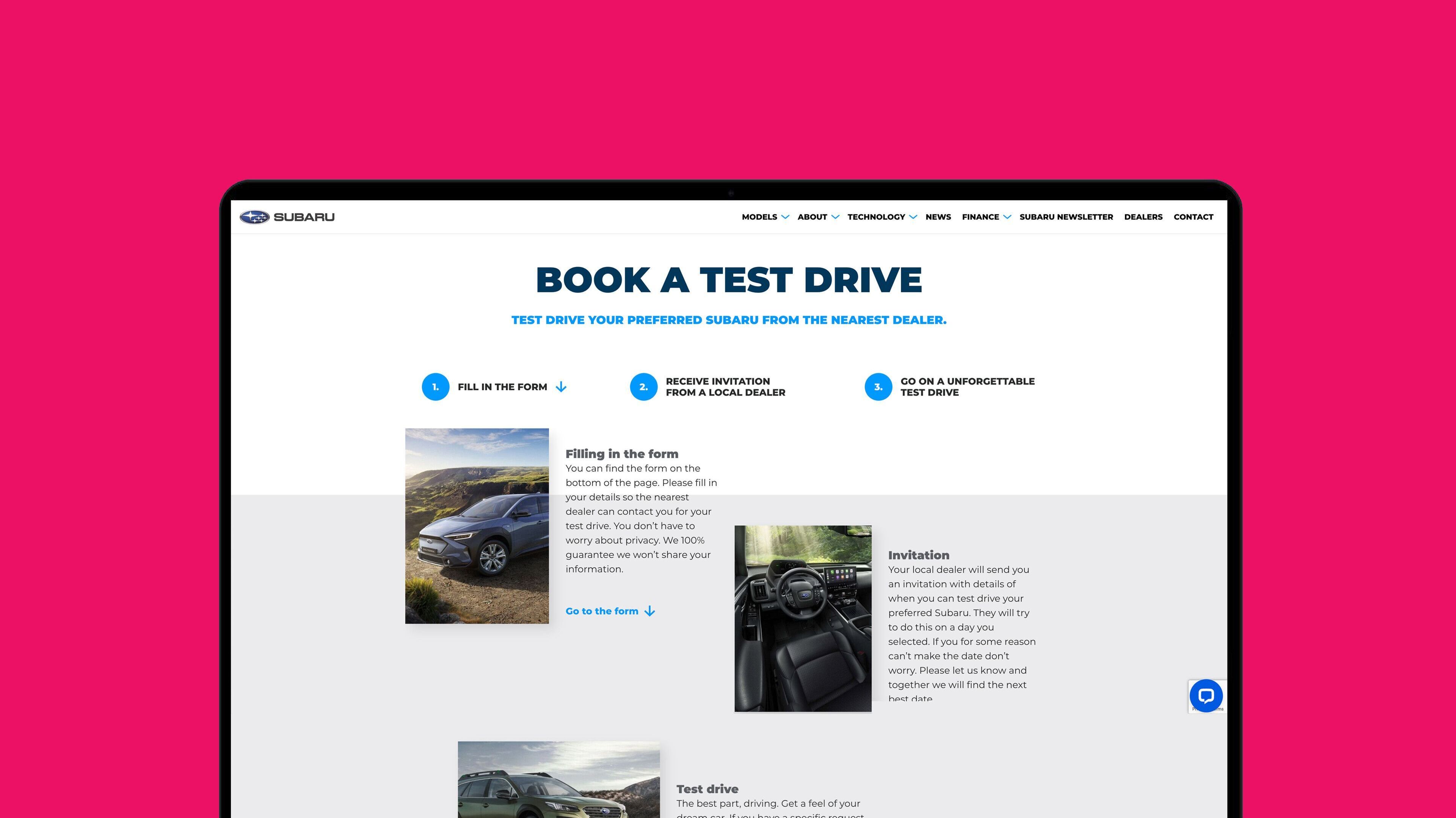 Subaru book a test drive