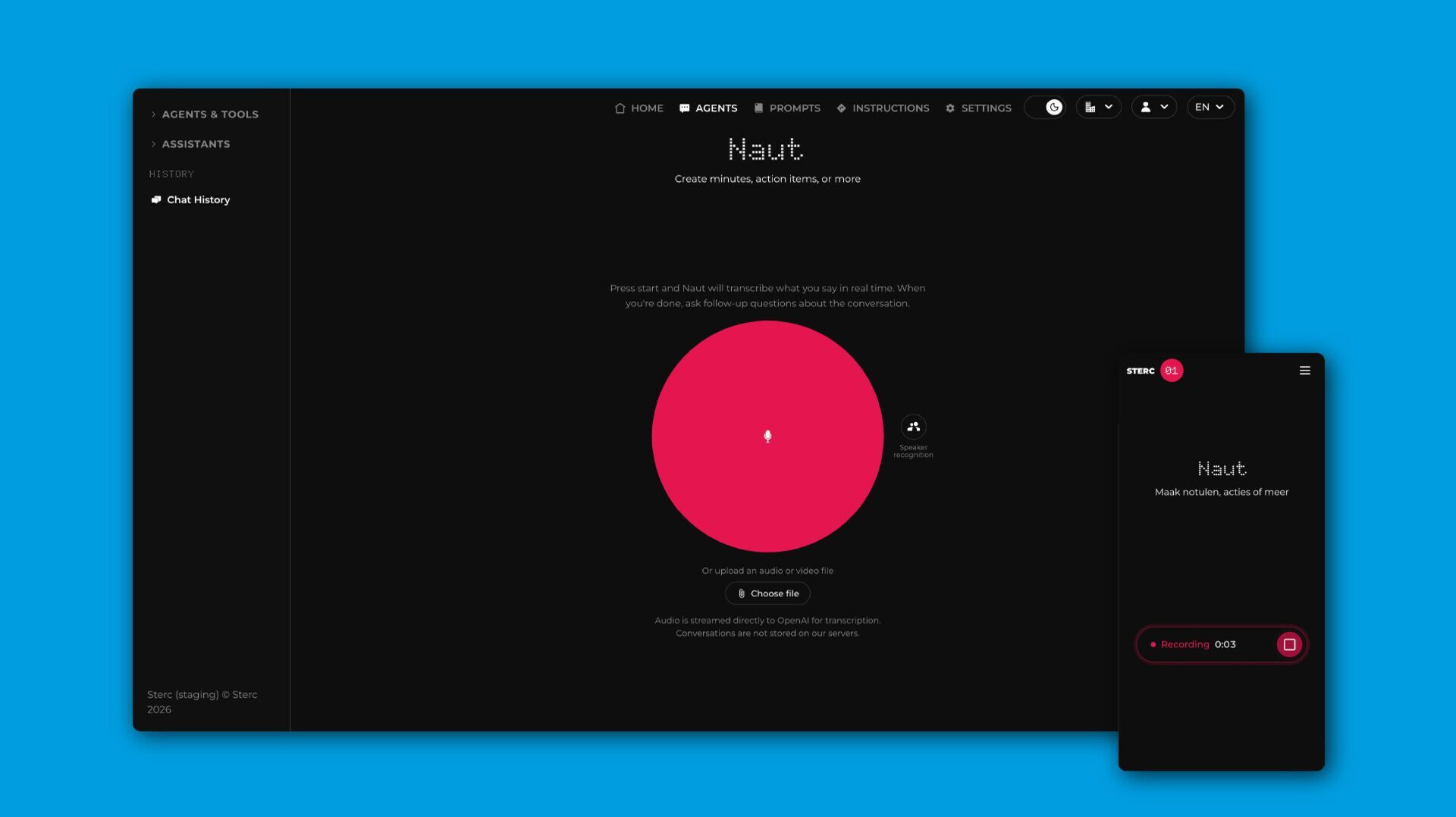 Agent Naut op desktop en mobiel