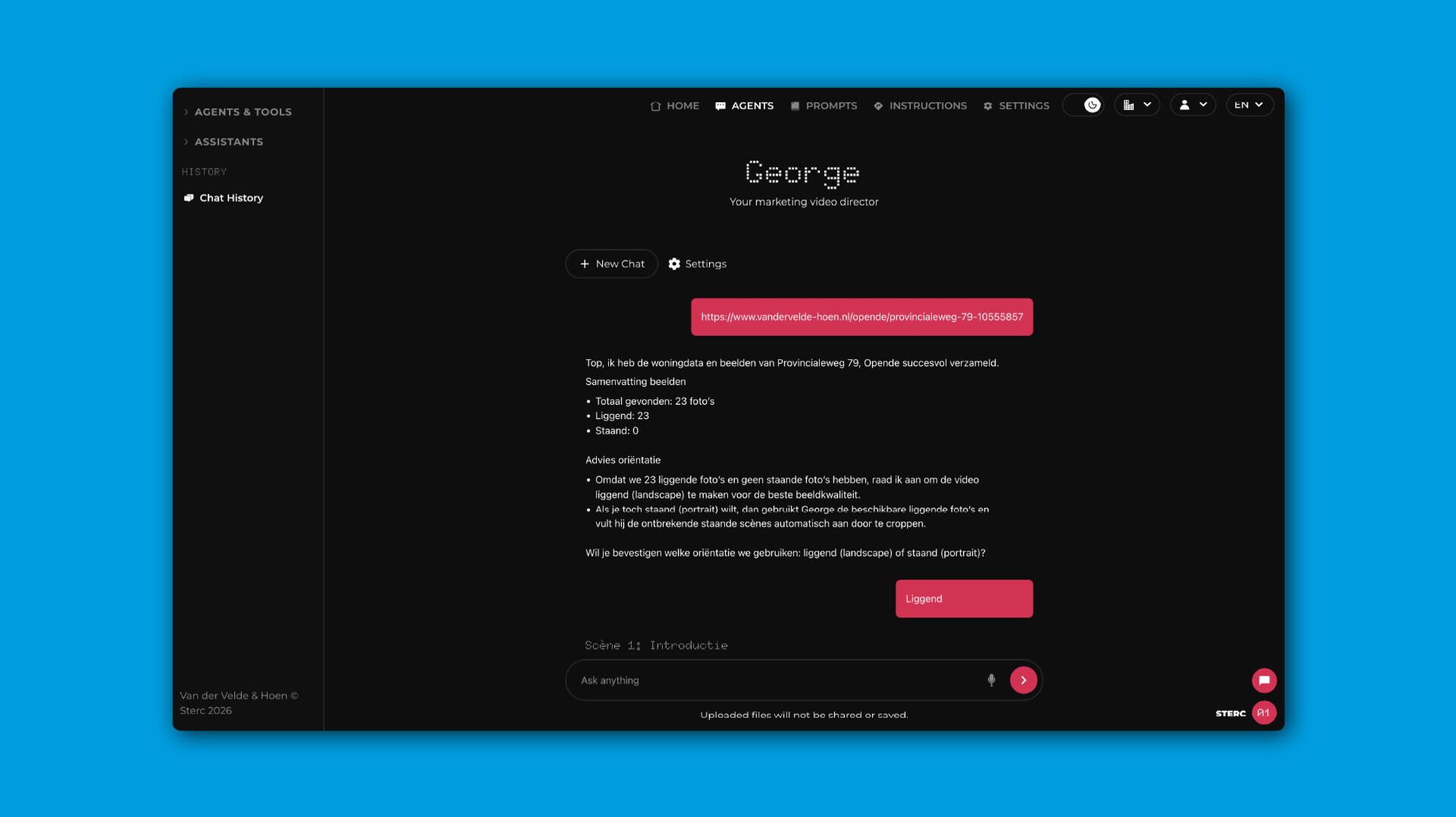 Start chat met Agent George