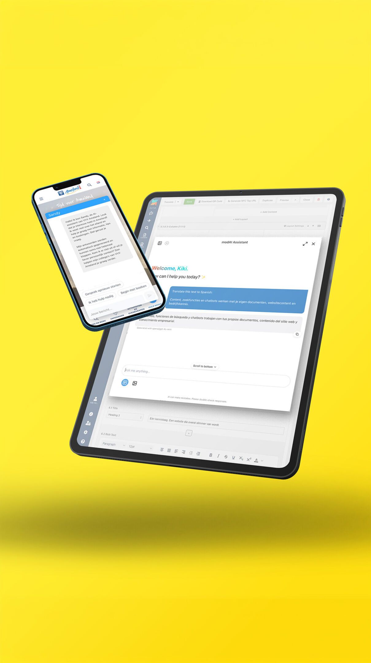 AI-first website framework - modAI en AI-chatbot