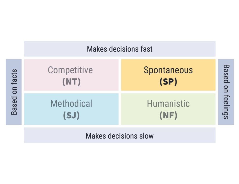 MBTI model focused on spontaneous