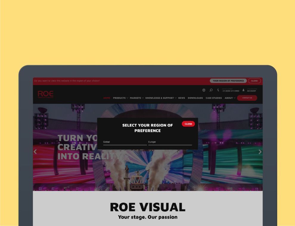Internationale en meertalige website van ROE Visual
