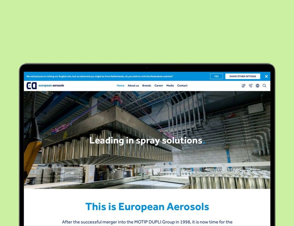 European Aerosols language selector