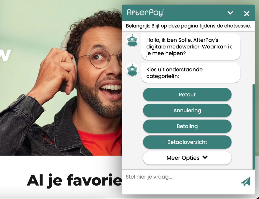 AfterPay chatbot